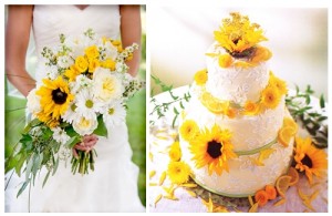 zonnebloemen en korenschoven op je bruiloft