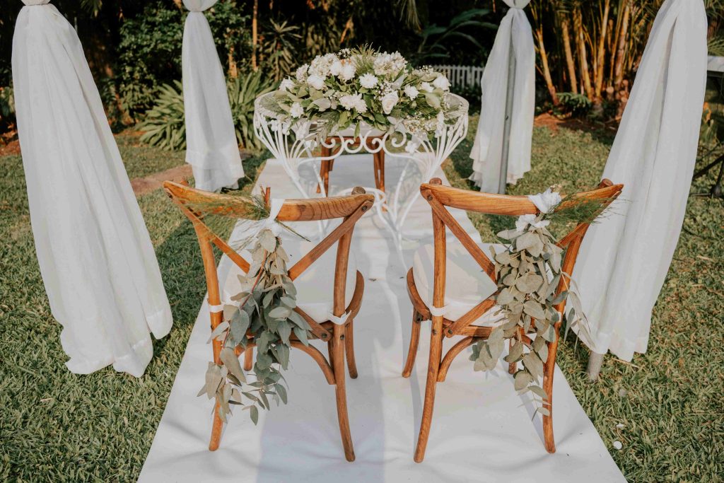 Bruiloft op de platteland styling gecomprimeerd