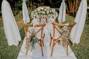 Bruiloft op de platteland styling gecomprimeerd